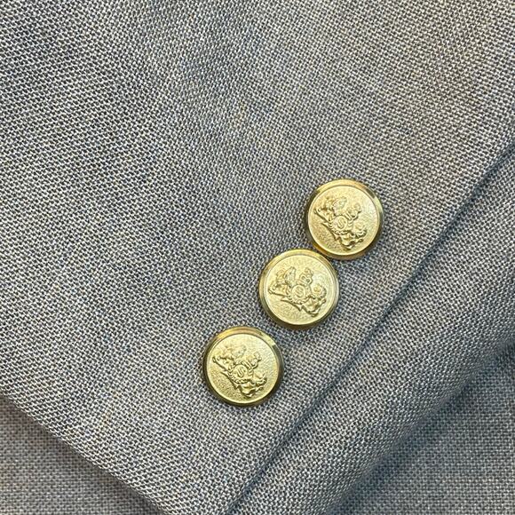 Vintage Stafford Blazer 42R Taupe Wool Gold Buttons Classic Sport Coat tweed - Picture 2 of 10